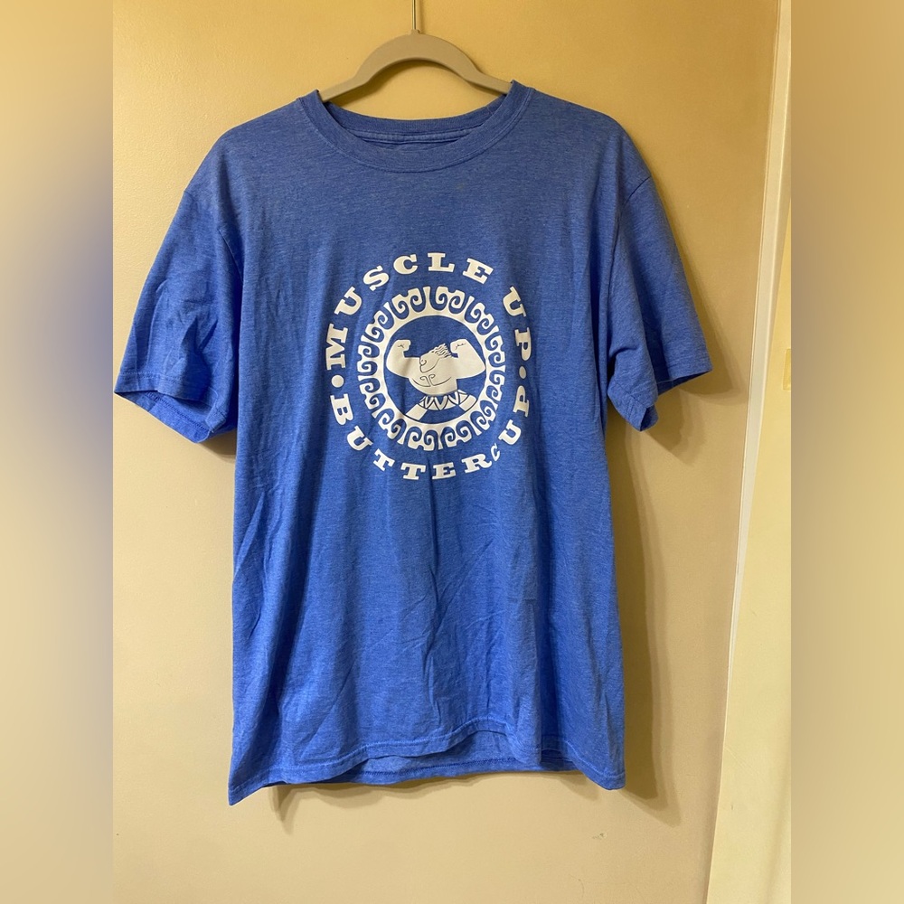 Muscle Up Buttercup Blue Graphic Tee Moana Disney Dad